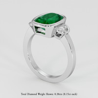 2.44 Ct. Emerald Ring, 18K White Gold 2