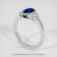 1.08 Ct. Blue Sapphire Ring, 18K White Gold 2