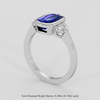 3.02 Ct. Blue Sapphire Ring, 18K White Gold 2