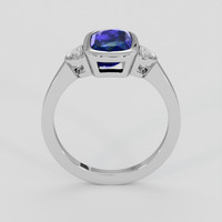 3.02 Ct. Blue Sapphire Ring, 18K White Gold 3