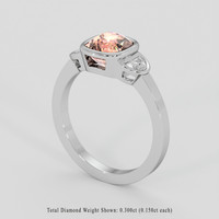 2.33 Ct. Padparadscha Sapphire Ring, 18K White Gold 2