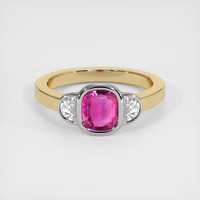 1.56 Ct. Pink Sapphire Ring, 14K White & Yellow 1