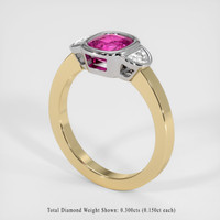 1.56 Ct. Pink Sapphire Ring, 14K White & Yellow 2