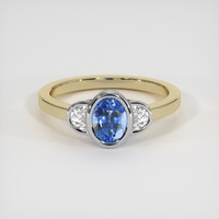 1.37 Ct. Blue Sapphire Ring, 14K White & Yellow 1