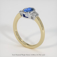 1.37 Ct. Blue Sapphire Ring, 14K White & Yellow 2