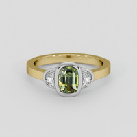 1.57 Ct. Bi Color Sapphire Ring, 18K White & Yellow 1