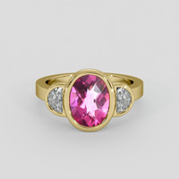 2.05 Ct. Pink Topaz Ring, 10K Yellow Gold 1