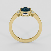 2.56 Ct. Greenish Blue Sapphire Ring, 10K Yellow Gold 3
