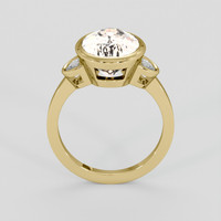 4.01 Ct. Peach Morganite Ring, 14K Yellow Gold 3