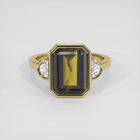 4.59 Ct. Greenish Brown Tourmaline Ring, 14K Yellow Gold 1