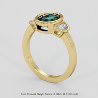 1.61 Ct. Bluish Green Sapphire Ring, 14K Yellow Gold 2