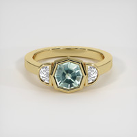1.58 Ct. Bluish Green Sapphire Ring, 14K Yellow Gold 1