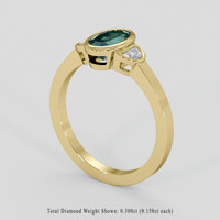 1.45 Ct. Bluish Green Sapphire Ring, 14K Yellow Gold 2