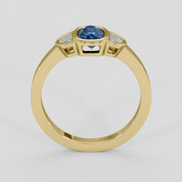 0.72 Ct. Greenish Blue Sapphire Ring, 18K Yellow Gold 3