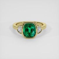 1.90 Ct. Emerald Ring, 18K Yellow Gold 1