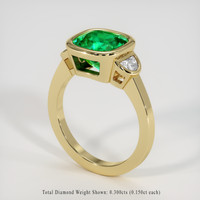 2.59 Ct. Emerald Ring, 18K Yellow Gold 2