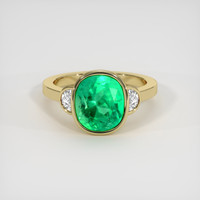 3.87 Ct. Emerald Ring, 18K Yellow Gold 1