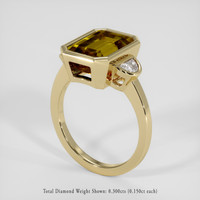 4.59 Ct. Greenish Brown Tourmaline Ring, 18K Yellow Gold 2