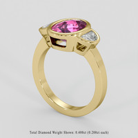 2.05 Ct. Pink Topaz Ring, 18K Yellow Gold 2