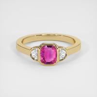 1.56 Ct. Pink Sapphire Ring, 18K Yellow Gold 1