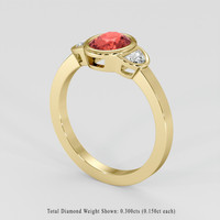 1.24 Ct. Padparadscha Sapphire Ring, 18K Yellow Gold 2