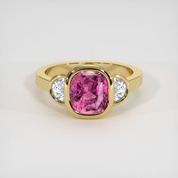 2.02 Ct. Pink Sapphire Ring, 18K Yellow Gold 1