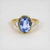 9.75 Ct. Blue Sapphire Ring, 18K Yellow Gold 1