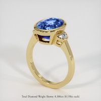 9.75 Ct. Blue Sapphire Ring, 18K Yellow Gold 2