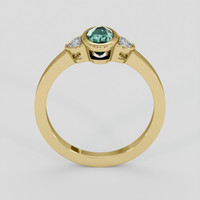 1.39 Ct. Bluish Green Sapphire Ring, 18K Yellow Gold 3
