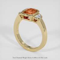 1.62 Ct. Padparadscha Sapphire Ring, 18K Yellow Gold 2