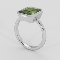 2.97 Ct. Green Sapphire Ring, Platinum 950 2
