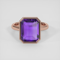 5.55 Ct. Purple Amethyst Ring, 14K Rose Gold 1