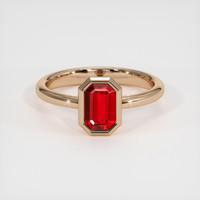 0.99 Ct. Ruby Ring, 14K Rose Gold 1