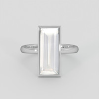 3.01 Ct. White Moonstone Ring, Silver 1