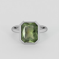 2.97 Ct. Green Sapphire Ring, 14K White Gold 1