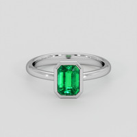 1.06 Ct. Emerald Ring, 18K White Gold 1