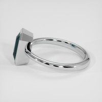 2.01 Ct. Greenish Blue Sapphire Ring, 18K White Gold 4