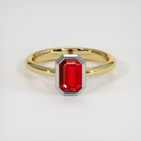 0.99 Ct. Ruby Ring, 14K White & Yellow 1