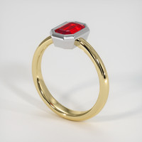 0.99 Ct. Ruby Ring, 14K White & Yellow 2