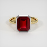 3.41 Ct. Ruby Ring, 14K White & Yellow 1