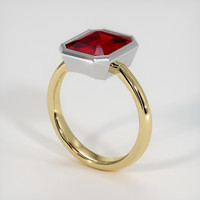 3.41 Ct. Ruby Ring, 14K White & Yellow 2