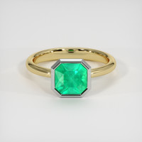 1.67 Ct. Emerald Ring, 18K White & Yellow 1