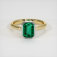 3.32 Ct. Emerald Ring, 18K White & Yellow 1