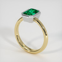 3.32 Ct. Emerald Ring, 18K White & Yellow 2