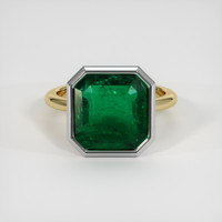 6.60 Ct. Emerald Ring, 18K White & Yellow 1