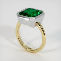 6.60 Ct. Emerald Ring, 18K White & Yellow 2