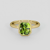 2.71 Ct. Green (Lime Green) Peridot Ring, 10K Yellow Gold 1