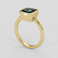 2.05 Ct. Bluish Green Sapphire Ring, 10K Yellow Gold 2