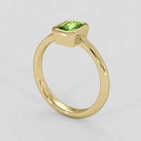 1.08 Ct. Green (Lime Green) Peridot Ring, 14K Yellow Gold 2