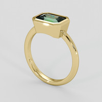 2.03 Ct. Green Sapphire Ring, 14K Yellow Gold 2